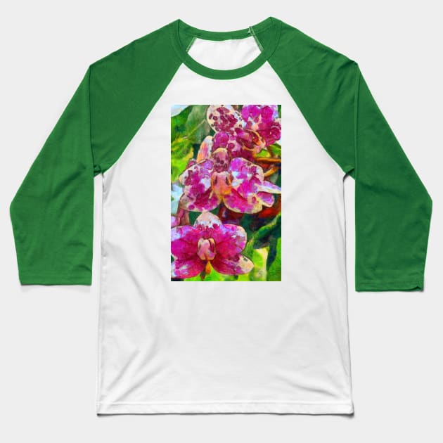 Orchids Baseball T-Shirt by Evgeniya